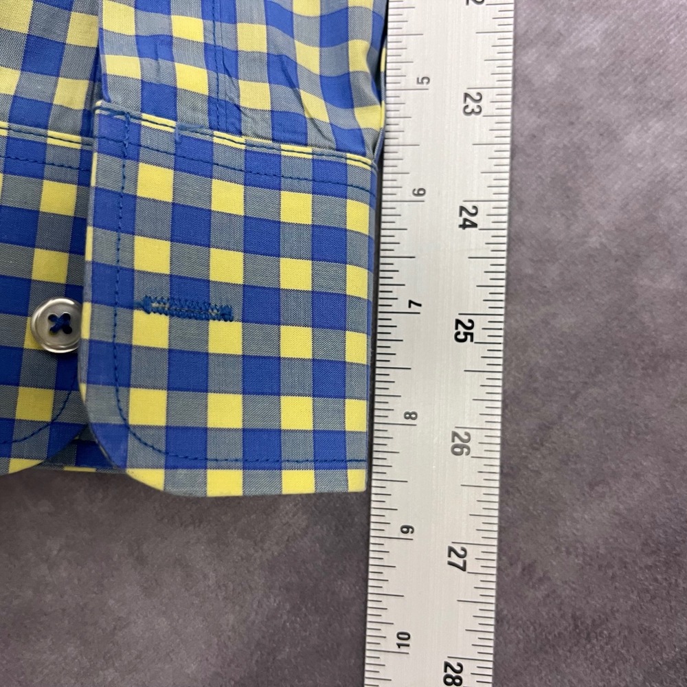 Donald Ross Button Down Men XXL Blue Yellow Gingham Check Long Sleeve Excellent - Picture 13 of 13
